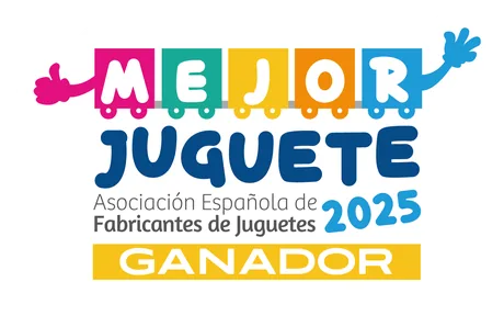Sello de ganador del premio Mejor Juguete 2025 de la Asociación Española de Fabricantes de Juguetes